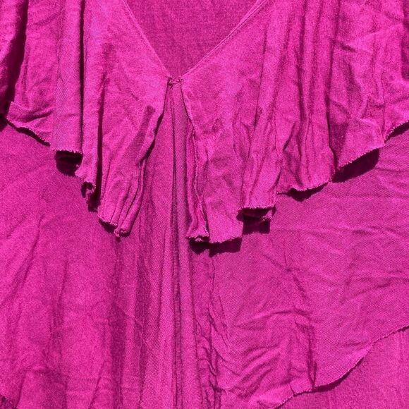 Go International Women's Purple Ruffled V-Neck Pullover Shift Dress	Size XS - Picture 6 of 11